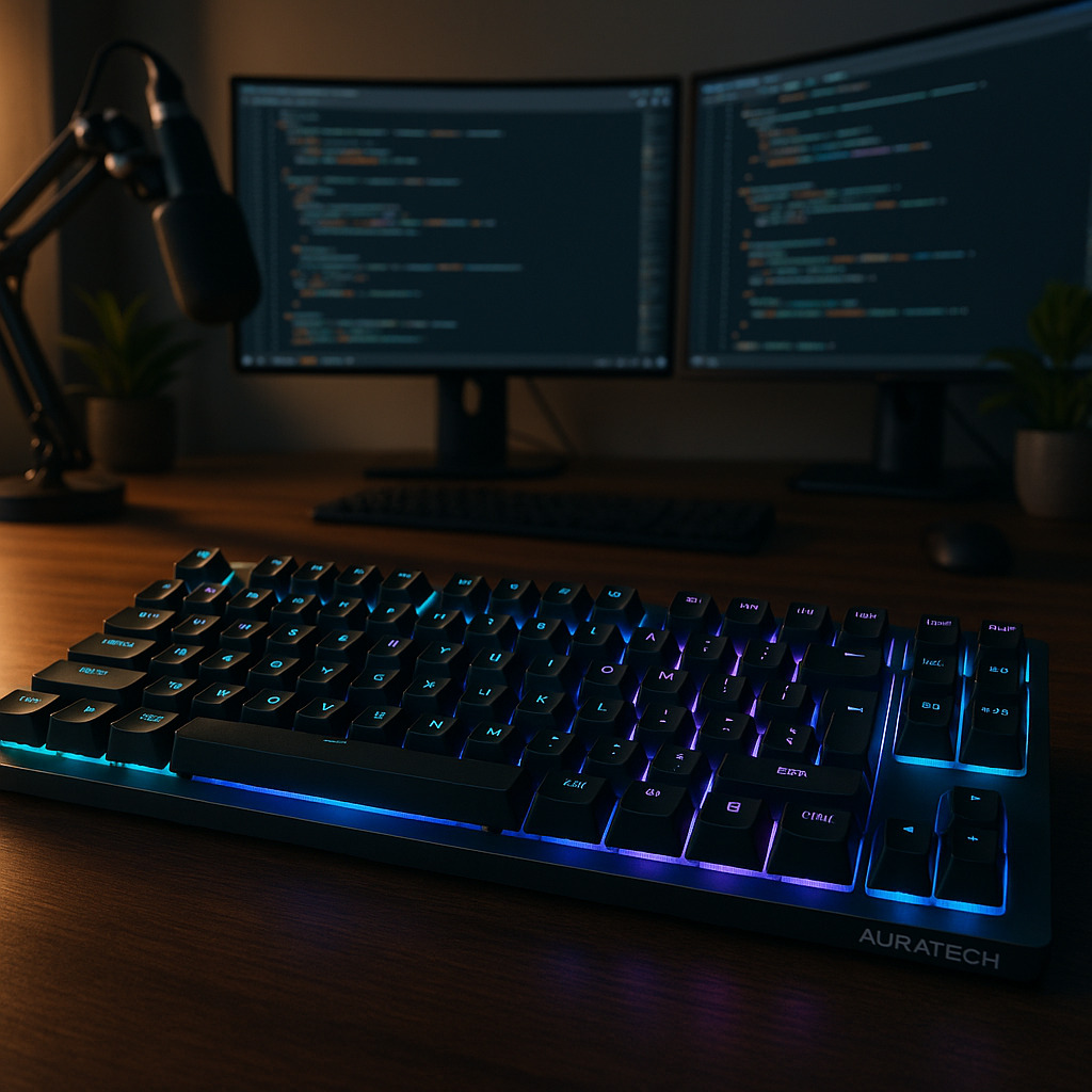 AuraTech keyboard in modern workspace